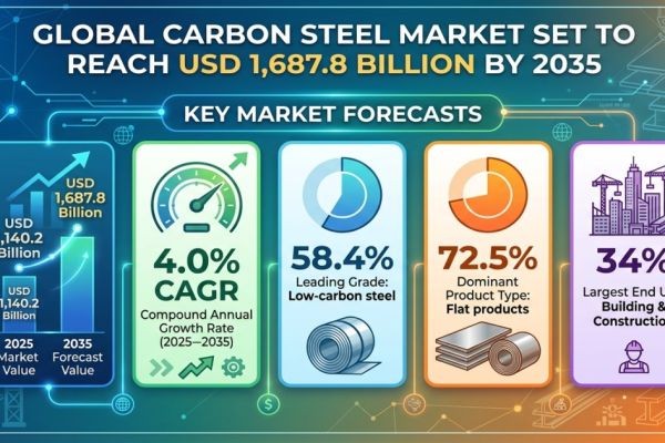 Global Carbon Steel Market Set to Reach USD 1,687.8 Billion by 2035