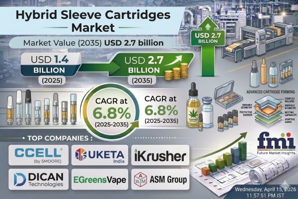 Hybrid Sleeve Cartridges Market is projected to grow USD 2.7 billion by 2035, expanding at a CAGR of 6.8%.