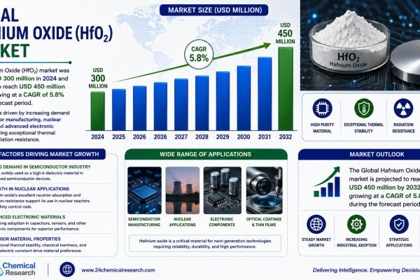 Global Hafnium Oxide (HfO₂) Market to Reach USD 450 Million by 2032
