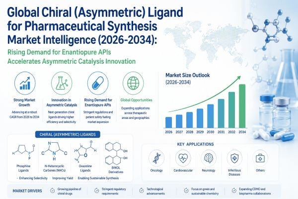 Global Chiral (Asymmetric) Ligand for Pharmaceutical Synthesis Market Intelligence (2026-2034): Rising Demand for Enantiopure APIs Accelerates Asymmet..