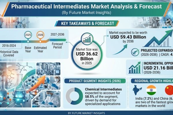 Pharmaceutical Intermediates Market Forecast 2026–2036: Market Expansion Driven by Generic Drug Demand