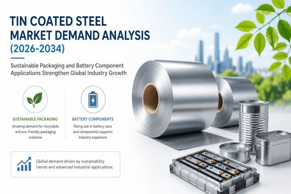 Tin Coated Steel Market Demand Analysis (2026-2034): Sustainable Packaging and Battery Component Applications Strengthen Global Industry Growth