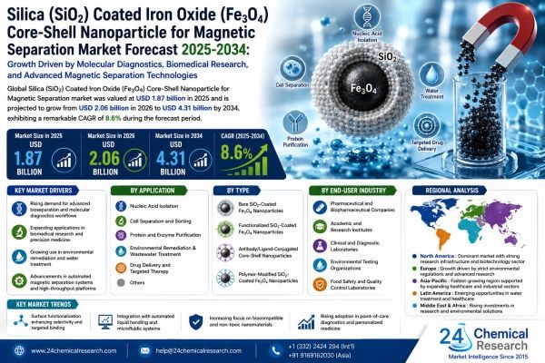 Silica-Coated Iron Oxide Core-Shell Nanoparticles Market Forecast 2026–2034: Growth Driven by Magnetic Separation, Genomics, and Biomedical Applicatio..