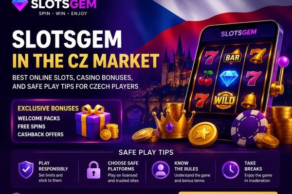 SlotsGem Casino in the CZ Market: Top Online Slots, Casino Bonuses, and Tips for Safe Play for Players in the Czech Republic
