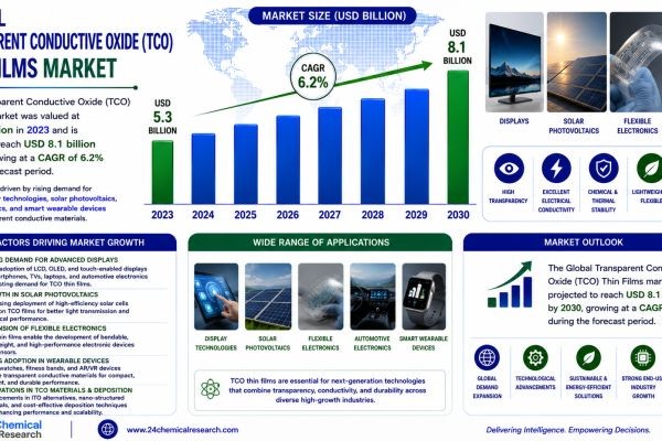 Global Transparent Conductive Oxide (TCO) Thin Films Market to Reach USD 8.1 Billion by 2030