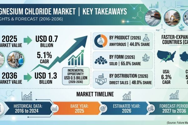 Magnesium Chloride Market Forecast 2026–2036: Market Expansion Driven by Industrial Applications