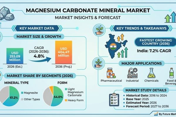 Magnesium Carbonate Minerals Market Forecast 2026–2036: Market Expansion Driven by Industrial Applications