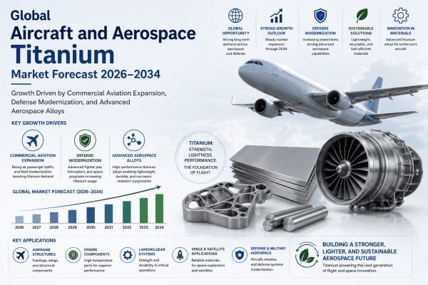 Global Aircraft and Aerospace Titanium Market Forecast 2026–2034: Growth Driven by Commercial Aviation Expansion, Defense Modernization, and Advanced ..