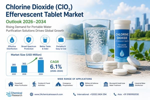 Chlorine Dioxide (ClO₂) Effervescent Tablet Market Outlook 2026–2034: Rising Demand for Portable Water Purification Solutions Drives Global Growth
