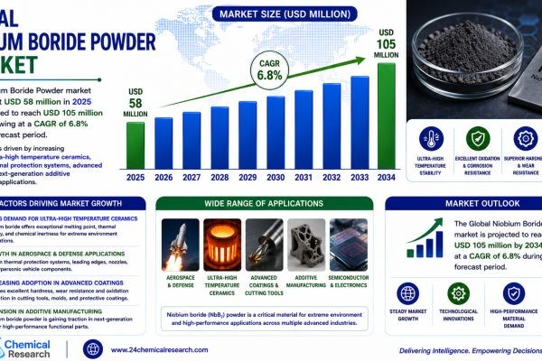 Global Niobium Boride Powder Market to Reach USD 105 Million by 2034