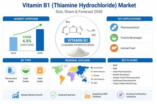 Vitamin B1 (Thiamine Hydrochloride) Market Size, Share & Forecast 2030
