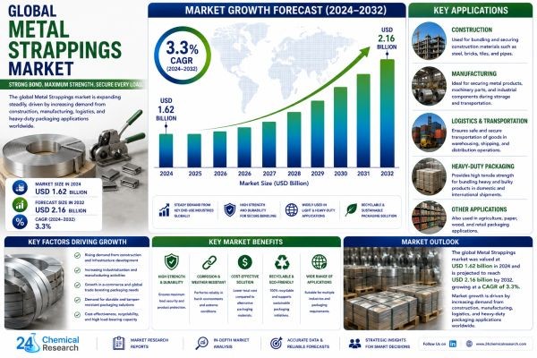 Global Metal Strappings Market to Reach USD 2.16 Billion by 2032 Driven by Construction and Industrial Packaging Demand