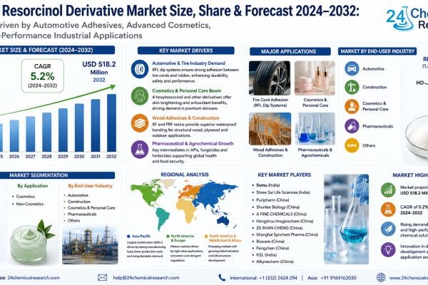 Global Resorcinol Derivative Market Size, Share & Forecast 2024–2032: Growth Driven by Automotive Adhesives, Advanced Cosmetics, and High-Performance ..