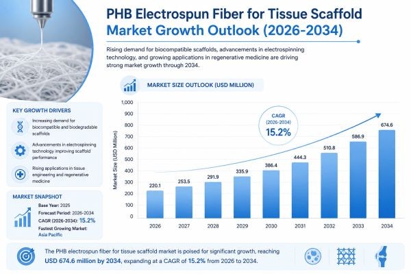 PHB Electrospun Fiber for Tissue Scaffold Market Growth Outlook (2026-2034)