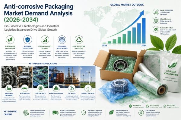 Anti-corrosive Packaging Market Demand Analysis (2026-2034): Bio-Based VCI Technologies and Industrial Logistics Expansion Drive Global Growth