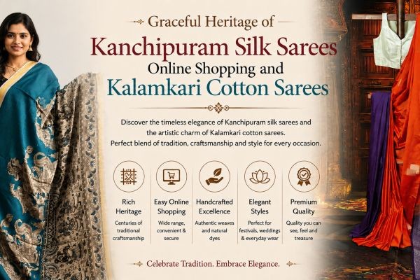 Graceful Heritage of Kanchipuram Silk Sarees Online Shopping and Kalamkari Cotton Sarees