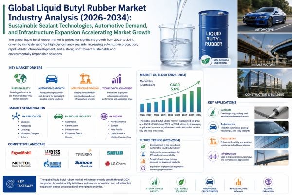 Global Liquid Butyl Rubber Market Industry Analysis (2026-2034): Sustainable Sealant Technologies, Automotive Demand, and Infrastructure Expansion Acc..