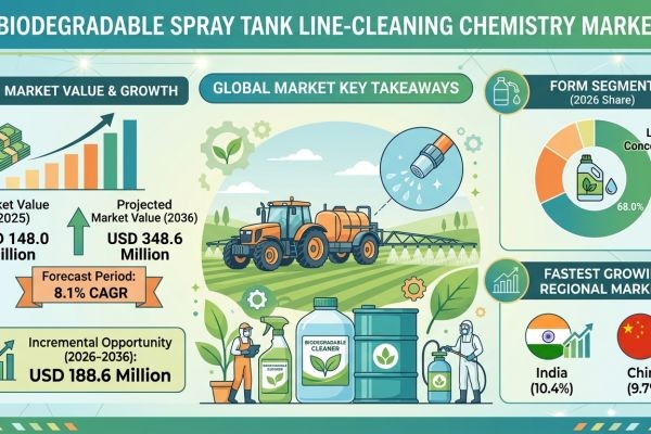 Biodegradable Spray Tank Line-Cleaning Chemistry Market Forecast 2026–2036: Sustainable Spray Hygiene Solutions
