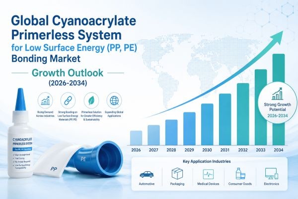 Global Cyanoacrylate Primerless System for Low Surface Energy (PP, PE) Bonding Market Growth Outlook (2026-2034)
