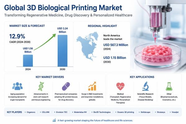 3D Biological Printing Market Size, Share & Forecast 2030 | Growth Driven by Regenerative Medicine, Drug Discovery & Personalized Healthcare Solutions