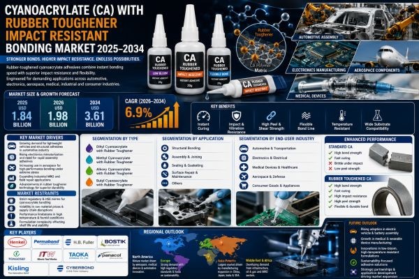 Cyanoacrylate (CA) with Rubber Toughener Impact Resistant Bonding Market Research Report 2026-2034