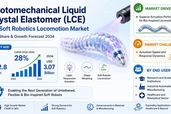Photomechanical Liquid Crystal Elastomer (LCE) for Soft Robotics Locomotion Market Size, Share & Growth Forecast 2034