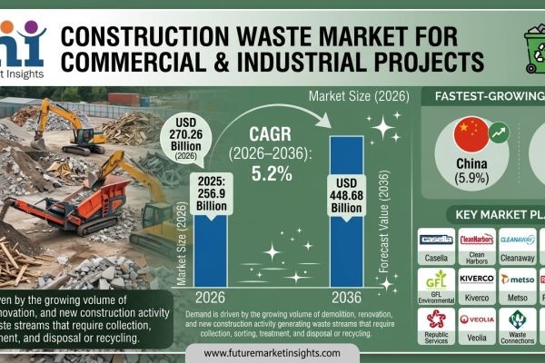 Construction Waste Market Forecast 2026–2036: Circular Economy Initiatives and Urban Redevelopment Fuel