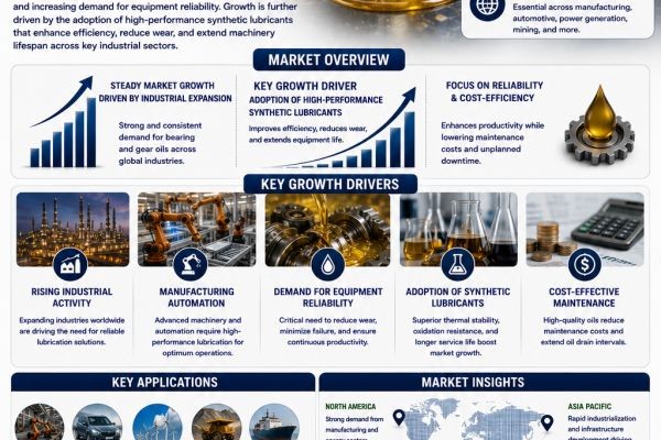 Global Bearing and Gear Oils Market Outlook 2032: Synthetic Lubricants and Preventive Maintenance Drive Growth