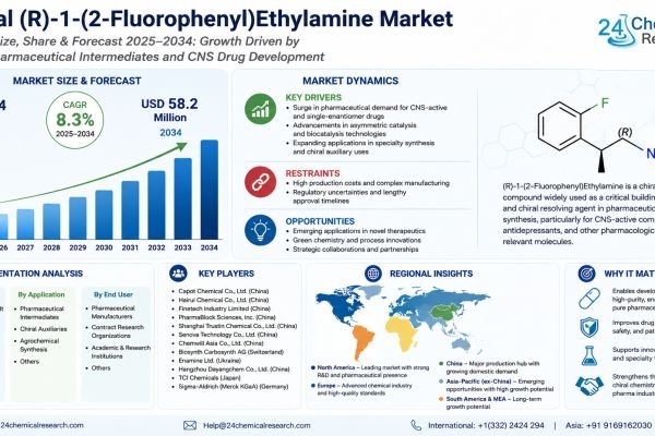 Global (R)-1-(2-Fluorophenyl)Ethylamine Market Size, Share & Forecast 2025–2034: Growth Driven by Chiral Pharmaceutical Intermediates and CNS Drug Dev..