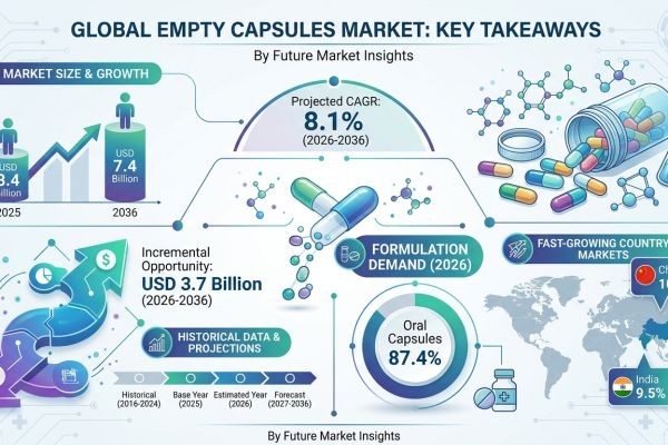 Global Empty Capsules Market Forecast 2026–2036: Market Expansion Driven by Pharmaceutical Demands