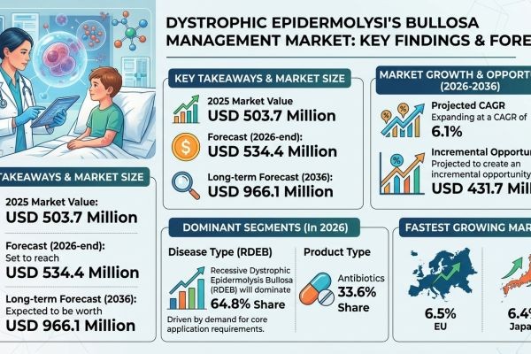 Dystrophic Epidermolysis Bullosa Management Market Forecast 2026–2036: Advancements in Rare Disease Therapies