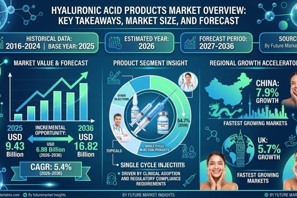 Global Hyaluronic Acid Products Market Forecast 2026–2036: Market Expansion Driven by Aging Population