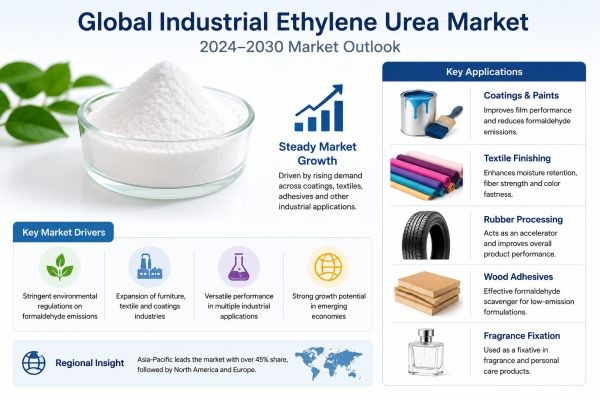 Industrial Ethylene Urea Market Size, Share & Forecast 2030 | Growth Driven by Formaldehyde Emission Regulations, Textile Finishing & High-Performance..