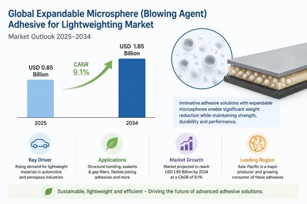 Expandable Microsphere (Blowing Agent) Adhesive for Lightweighting Market Size, Share & Forecast 2034 | Growth Driven by Automotive Lightweighting,..