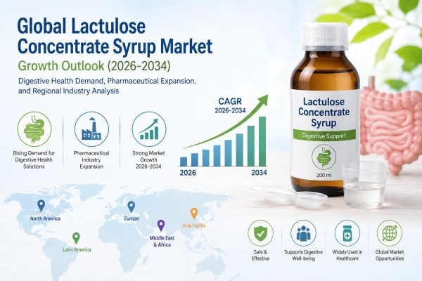 Global Lactulose Concentrate Syrup Market Growth Outlook (2026-2034): Digestive Health Demand, Pharmaceutical Expansion, and Regional Industry Analysi..