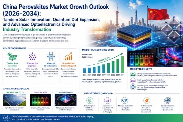 China Perovskites Market Growth Outlook (2026-2034): Tandem Solar Innovation, Quantum Dot Expansion, and Advanced Optoelectronics Driving Industry Tra..