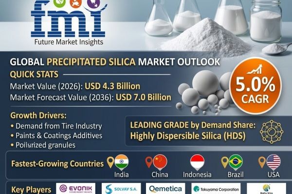 Precipitated Silica Market Forecast 2026–2036: Demand Growth Accelerates with Green Tire Adoption