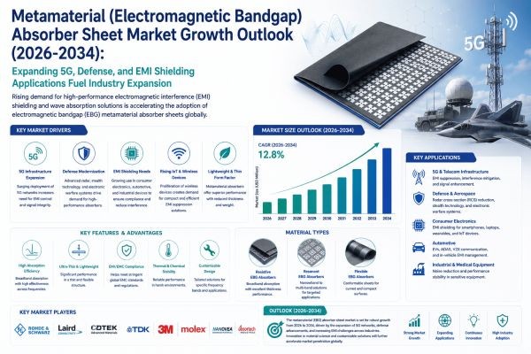Metamaterial (Electromagnetic Bandgap) Absorber Sheet Market Growth Outlook (2026-2034): Expanding 5G, Defense, and EMI Shielding Applications Fuel In..