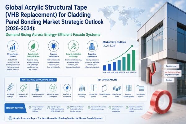 Global Acrylic Structural Tape (VHB Replacement) for Cladding Panel Bonding Market Strategic Outlook (2026-2034): Demand Rising Across Energy-Efficien..