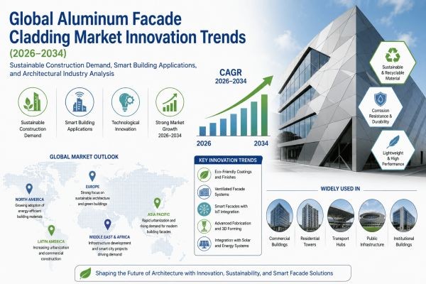 Global Aluminum Facade Cladding Market Innovation Trends (2026-2034): Sustainable Construction Demand, Smart Building Applications, and Architectural ..