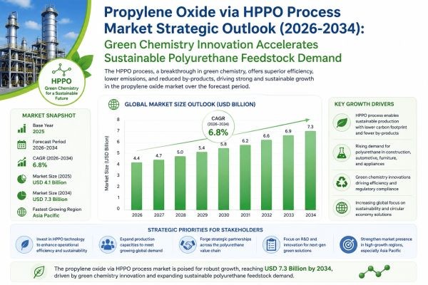 Propylene Oxide via HPPO Process Market Strategic Outlook (2026-2034): Green Chemistry Innovation Accelerates Sustainable Polyurethane Feedstock Deman..