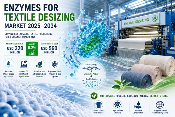 Enzymes for Textile Desizing Market Forecast 2026–2034: Growth Driven by Sustainable Processing, Amylase Innovation, and Eco-Friendly Textile Solution..