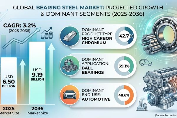 Global Bearing Steel Market Forecast 2026–2036: Market Expansion Driven by Industrial Automation