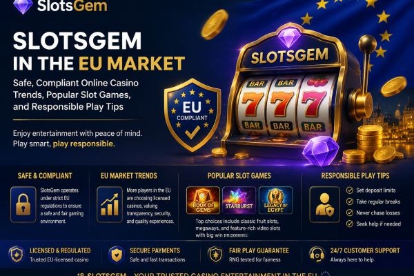 SlotsGem Casino in the EU Market: Secure and Compliant Casino Insights, Popular Slot Games, and Responsible Gambling Tips