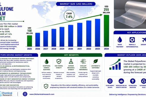 Polysulfone Thin Film Market Forecast 2034: Growth Driven by Water Treatment and Medical Applications