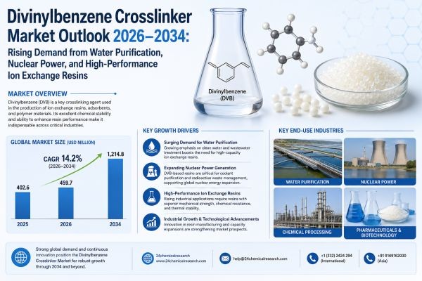 Divinylbenzene Crosslinker Market Outlook 2026–2034: Rising Demand from Water Purification, Nuclear Power, and High-Performance Ion Exchange Resins
