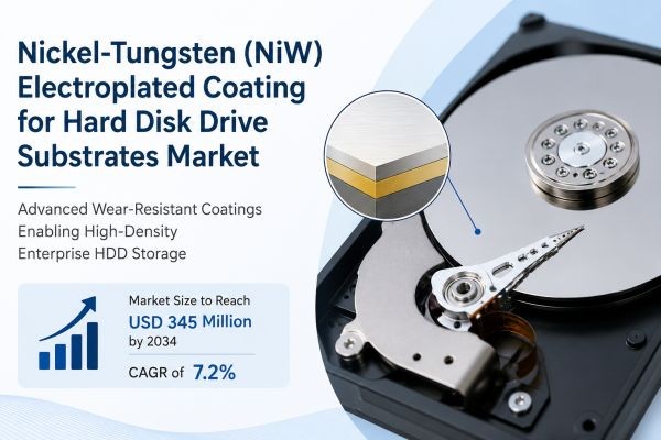Nickel-Tungsten (NiW) Electroplated Coating for Hard Disk Drive Substrates Market Size, Share & Forecast 2034