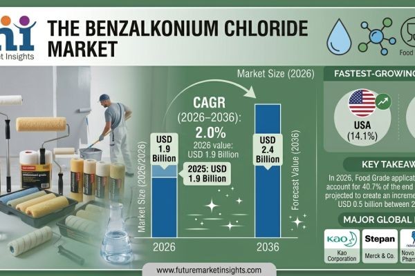 Benzalkonium Chloride Market Forecast 2026–2036: Rising Institutional Hygiene Standards Sustain Global Demand