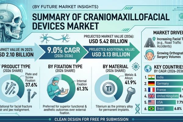 Global Craniomaxillofacial Devices Market Forecast 2026–2036: Market Expansion Driven by Technical Innovations