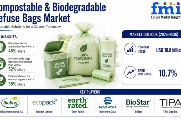 Compostable Biodegradable Refuse Bags Market to Reach USD 10.8 Billion by 2036 | Demand for Sustainable Household Waste Solutions Accelerates